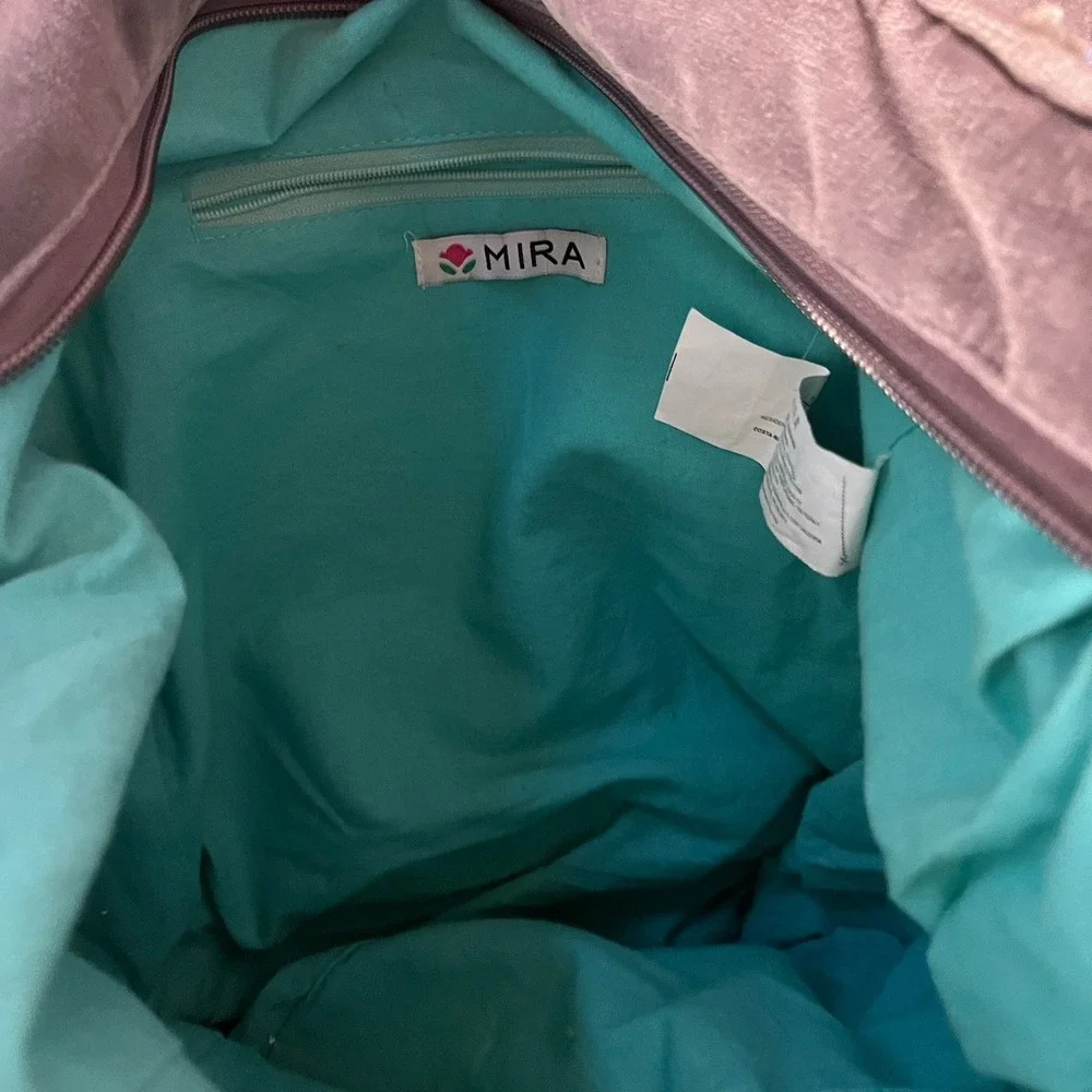 Mira Embroidered Velvet Tote Bag Boho‎ Gypsy Mirror Work Handmade Purse - Picture 6 of 8